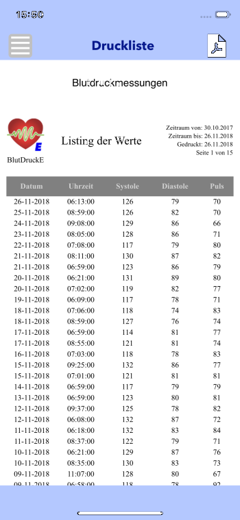 Liste Drucken